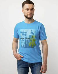 Pierre Cardin T-shirt from the Future Flex collection in blue print