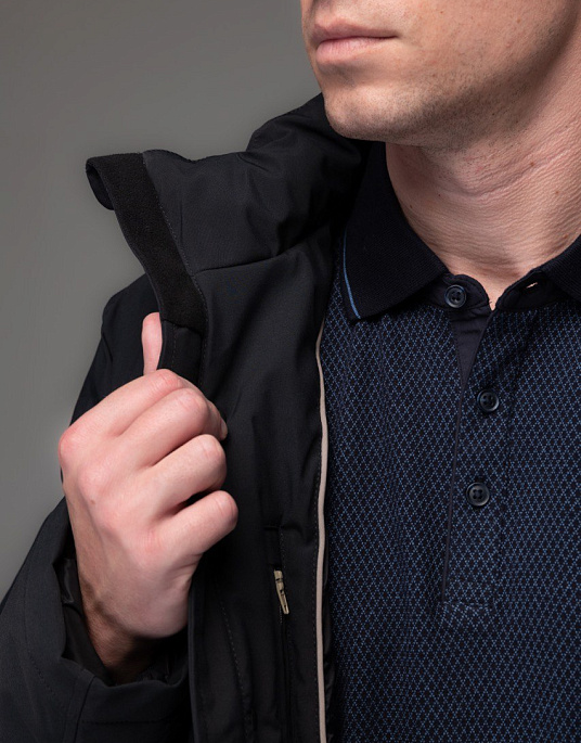 Куртка Pierre Cardin з капюшоном у чорному кольорі
