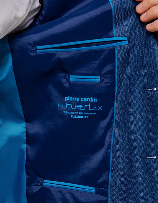 Костюм Pierre Cardin из коллекции Future Flex светло-синий в клетку