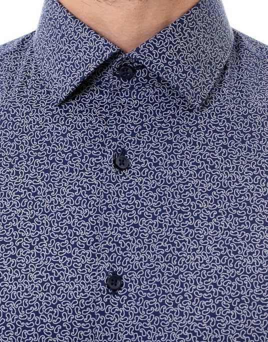 Рубашка Pierre Cardin из коллекции Future Flex в синем цвете с узором