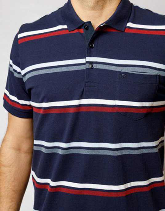 Pierre Cardin blue polo shirt with red and blue stripes