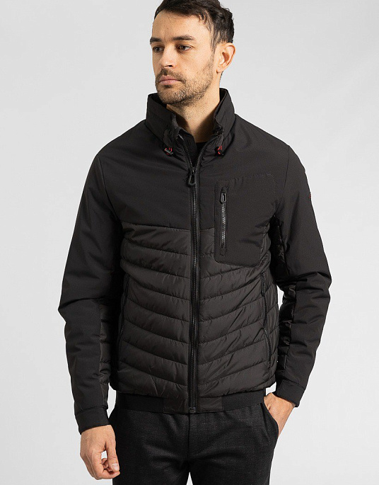 Stylish short Bugatti jacket in black