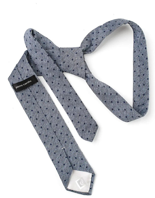 Краватка Pierre Cardin бавовняна Сіро-синя
