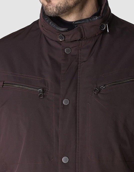 Jacket Pierre Cardin plain in burgundy shade