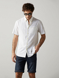 Сорочка Pierre Cardin з колекції Future Flex з коротким рукавом у білому кольорі
