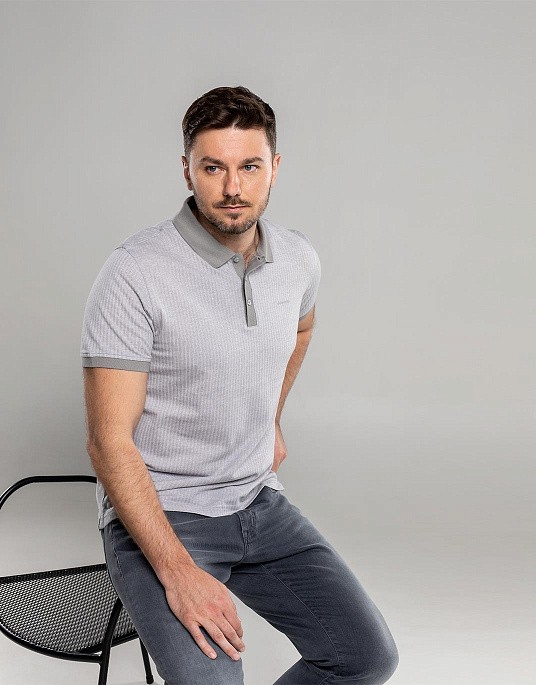 Pierre Cardin polo shirt from the Future Flex collection in gray