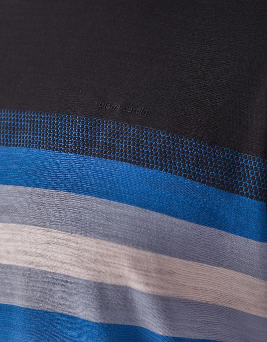 Футболка Pierre Cardin з колекції Future Flex у чорному кольорі з синьою смугою