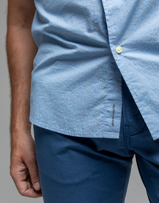 Сорочка Pierre Cardin із колекції Future Flex з коротким рукавом у блакитному кольорі