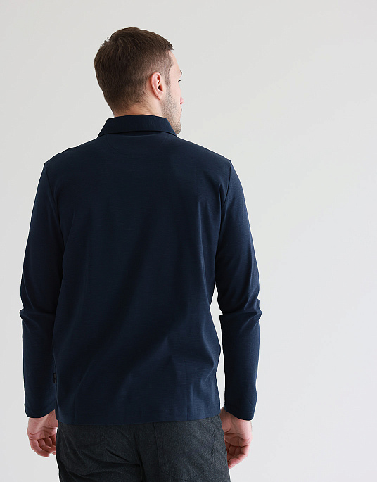 Pierre Cardin long sleeve polo in navy blue