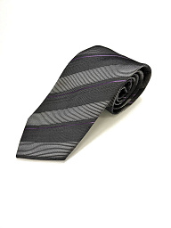 BOSS tie in gray with purple stripe