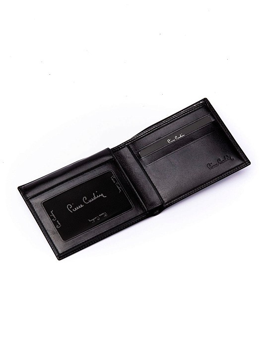 Подарунковий набір Pierre Cardin ремінь, портмоне, візитниця в чорному кольорі