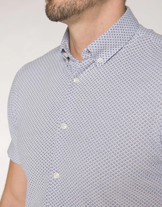Pierre Cardin Future Flex short-sleeved shirt in blue-gray