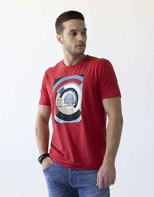Pierre Cardin t-shirt with a print in red