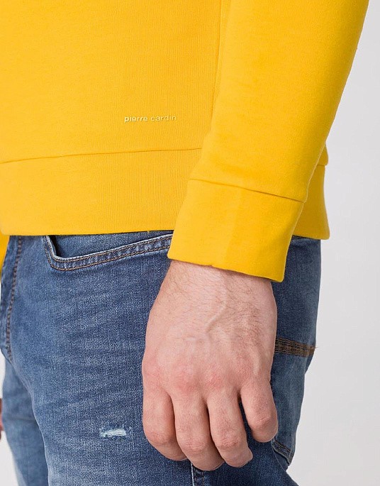 Кофта з коміром на блискавці Pierre Cardin з колекції Future Flex в жовтому кольорі