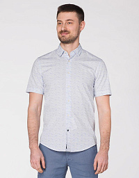 Pierre Cardin short sleeve shirt in white with print
