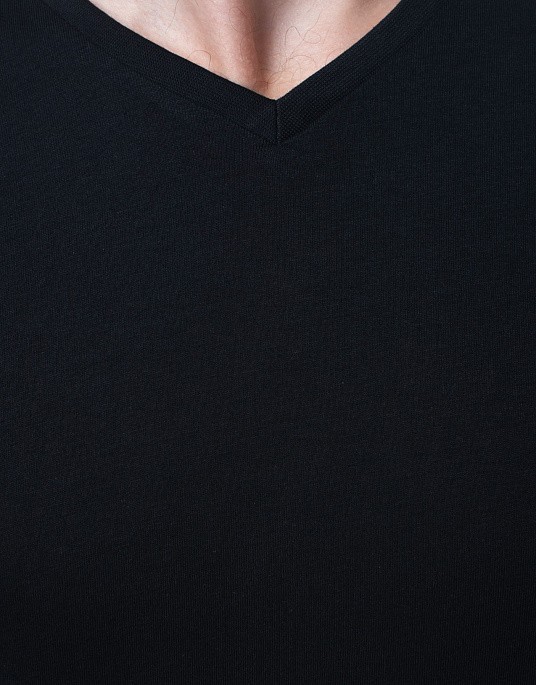 Комплект базовых футболок Pierre Cardin в чёрном цвете с V образным вырезом
