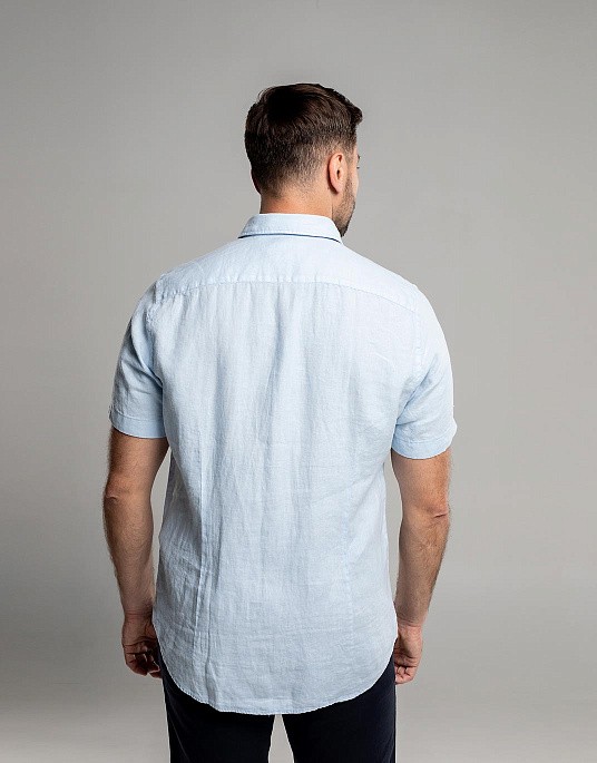 Pierre Cardin shirt from the exclusive Le Bleu collection with short sleeves in blue