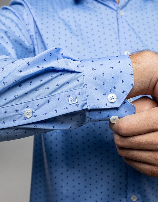 Сорочка Pierre Cardin із колекції Future Flex у блакитному кольорі з принтом