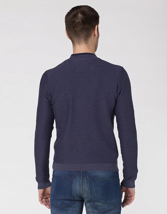 Pierre Cardin Royal Blend zip sweater in blue