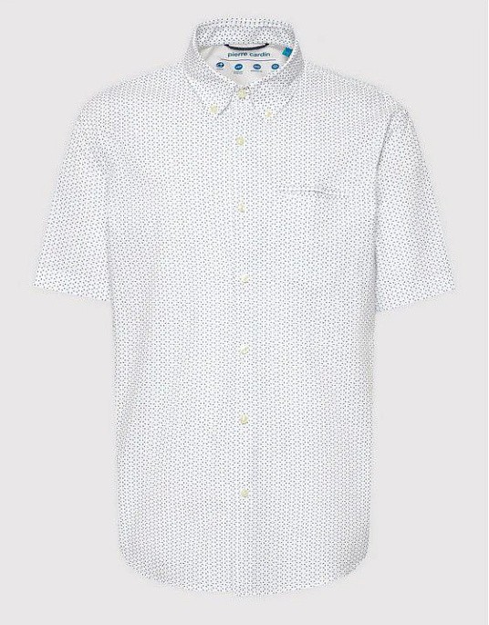 Сорочка Pierre Cardin із колекції Future Flex з коротким рукавом у білому кольорі