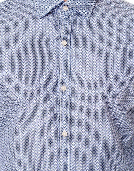 Рубашка Pierre Cardin из коллекции Le Bleu в голубом цвете в мелкий цветочный  принт