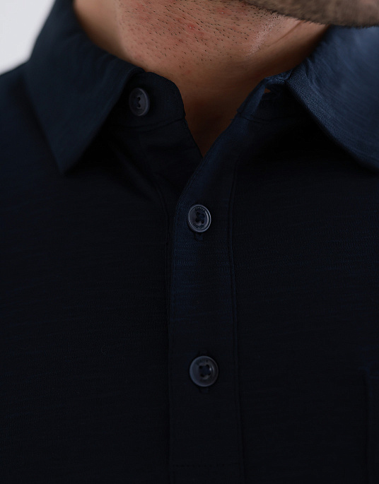 Pierre Cardin long sleeve polo in navy blue