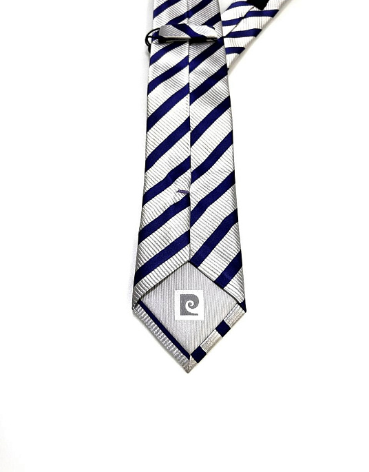 Pierre Cardin silver tie with blue stripe
