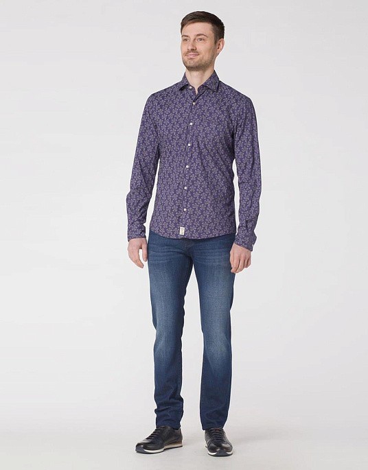 Pierre Cardin shirt in blue with floral print