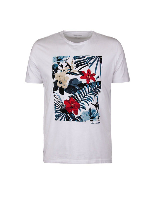 Pierre Cardin T-shirt with floral print in white