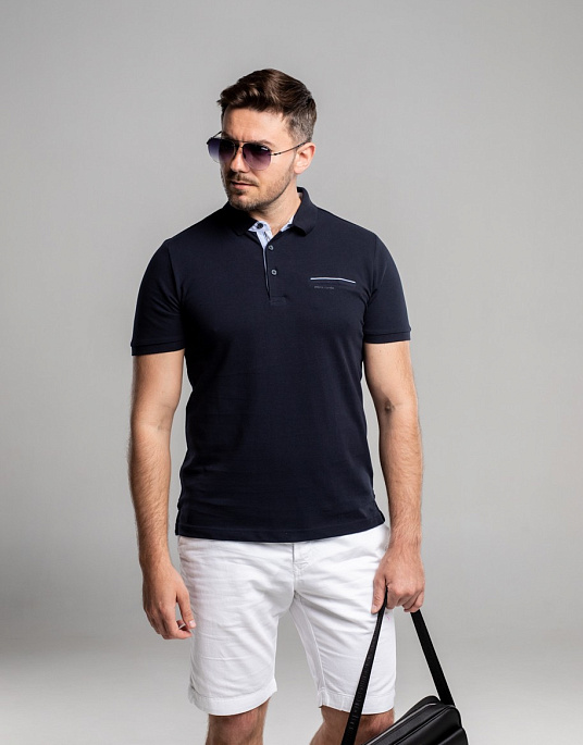 Pierre Cardin polo shirt from the Future Flex collection in navy blue
