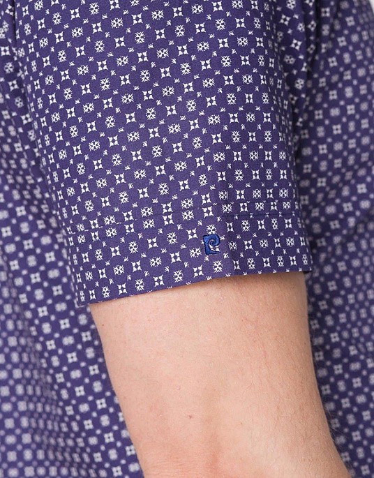 Рубашка Pierre Cardin  с коротким рукавом в фиолетовом цвете