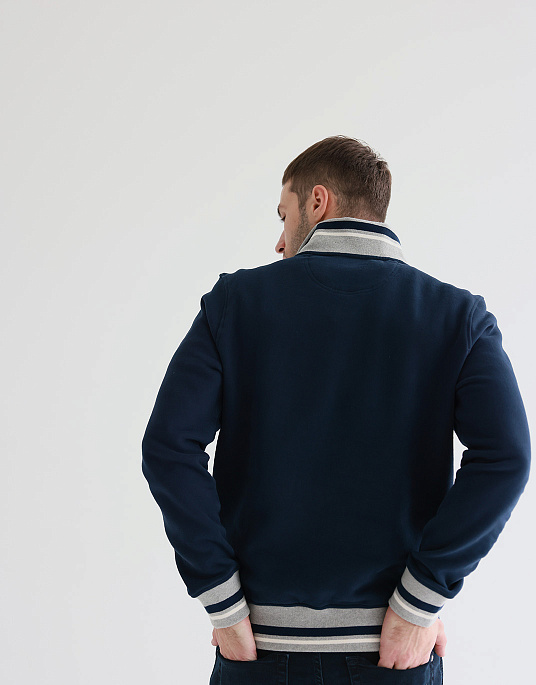 Pierre Cardin zip-up collar sweater in blue