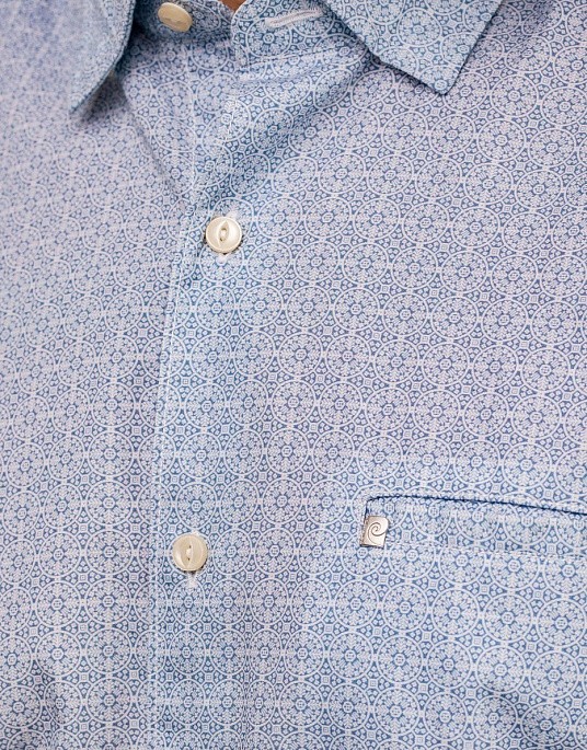 Рубашка Pierre Cardin из коллекции Denim Academy с коротким рукавом  в голубом цвете