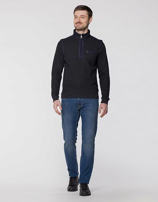 Pierre Cardin zip sweater in navy blue