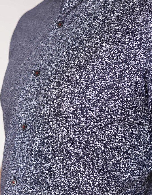 Рубашка Pierre Cardin с коротким рукавом  в синем цвете