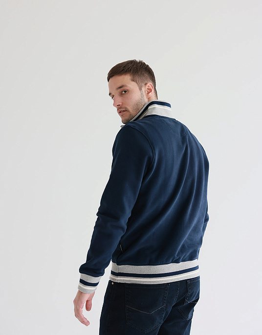 Pierre Cardin zip-up collar sweater in blue