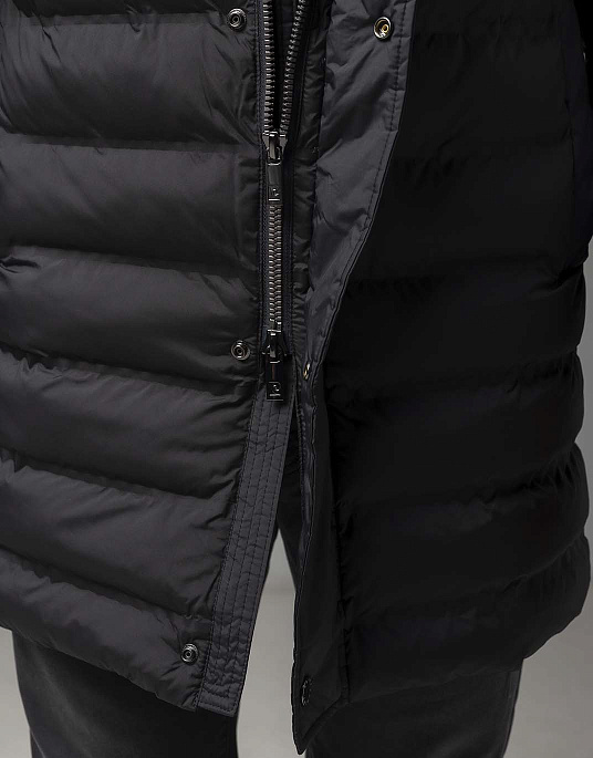 Куртка подовжена Pierre Cardin з капюшоном у чорному кольорі