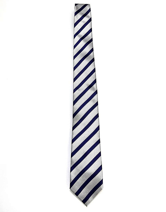 Pierre Cardin silver tie with blue stripe