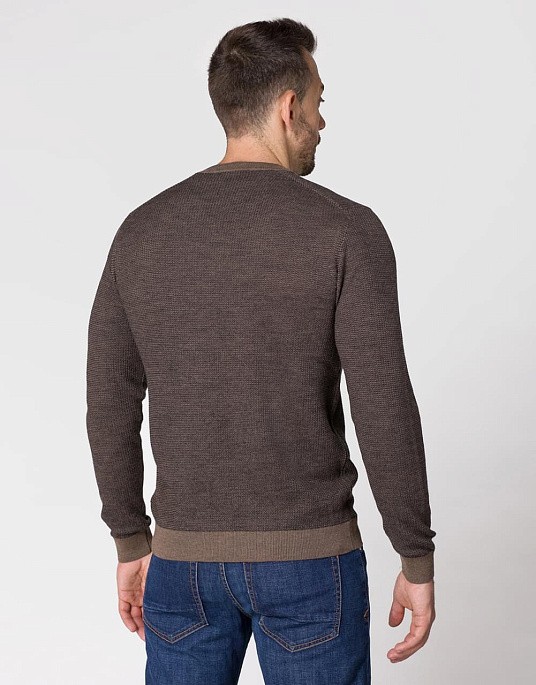 Pullover textured Pierre Cardin from the Future Flex collection in brown