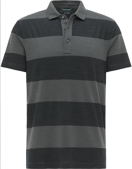Pierre Cardin polo shirt from Future Flex collection with wide stripe in khaki