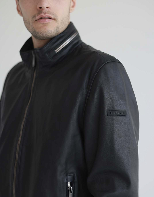 Bugatti leather jacket in black