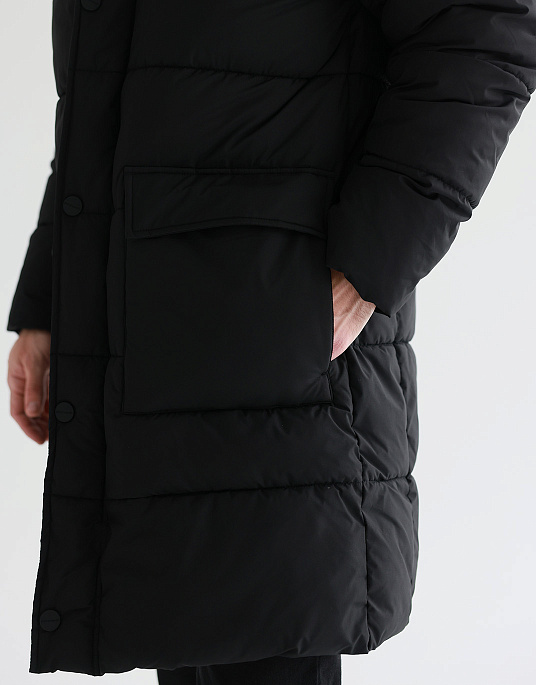 Pierre Cardin parka jacket with a hood in black