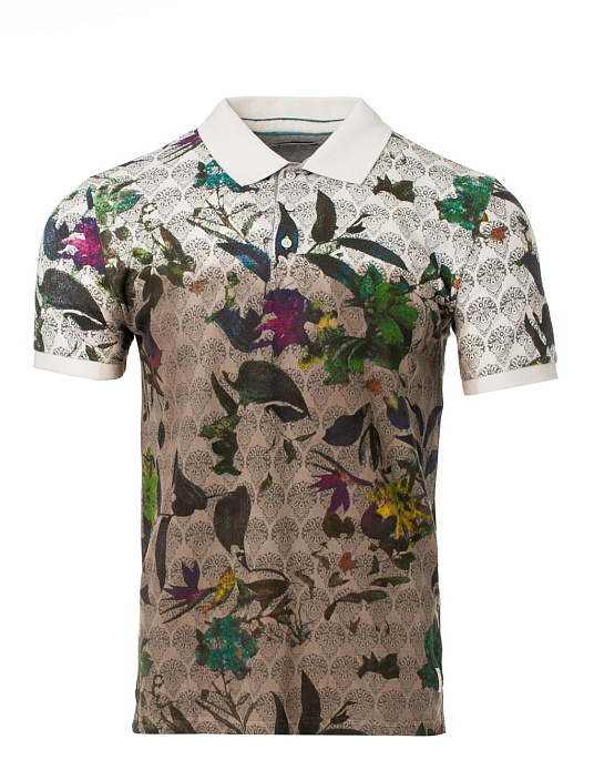 Khaki print Pierre Cardin polo from the Denim Story collection