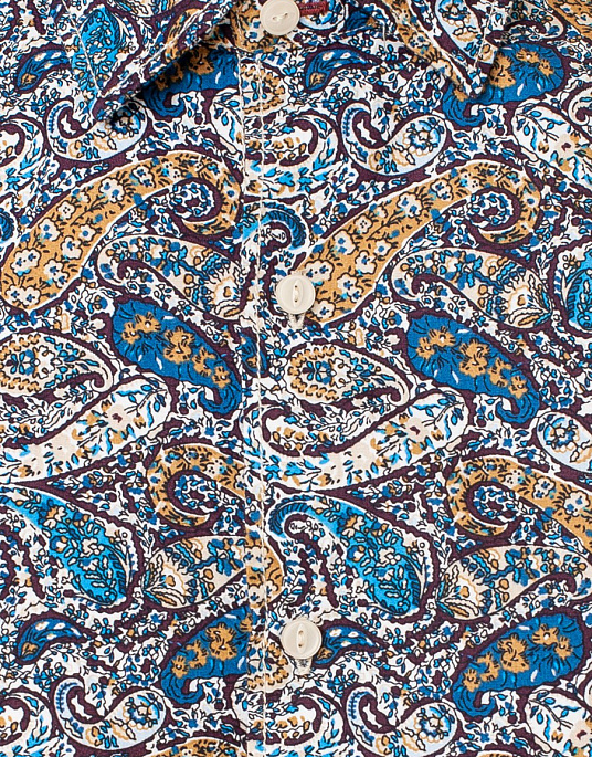 Рубашка Pierre Cardin из серии Denim Story в синем цвете с цветным принтом