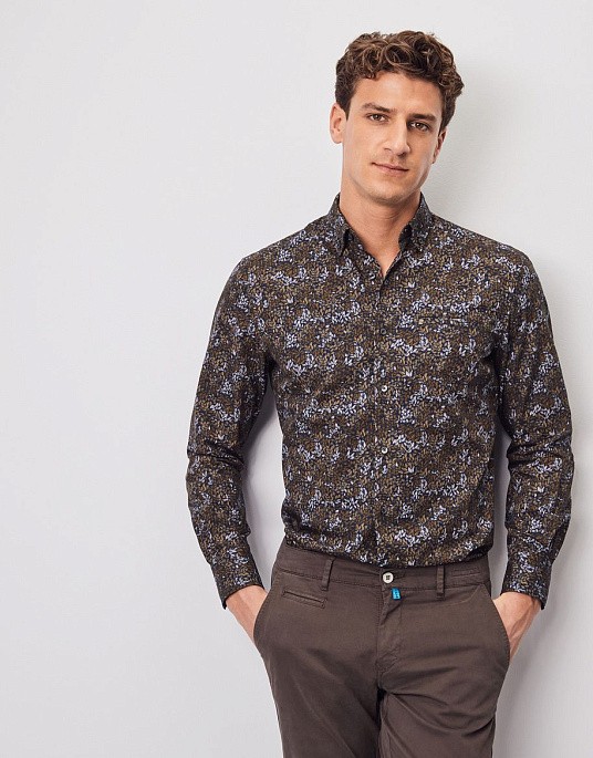Pierre Cardin shirt from the Future Flex collection in blue with print