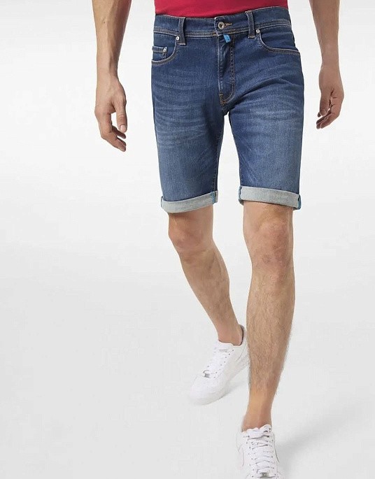 Pierre Cardin shorts from the Future Flex collection, blue with frayed