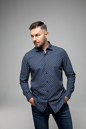 Pierre Cardin shirt in blue color with print