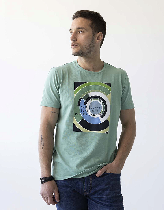 Pierre Cardin t-shirt with a print in green