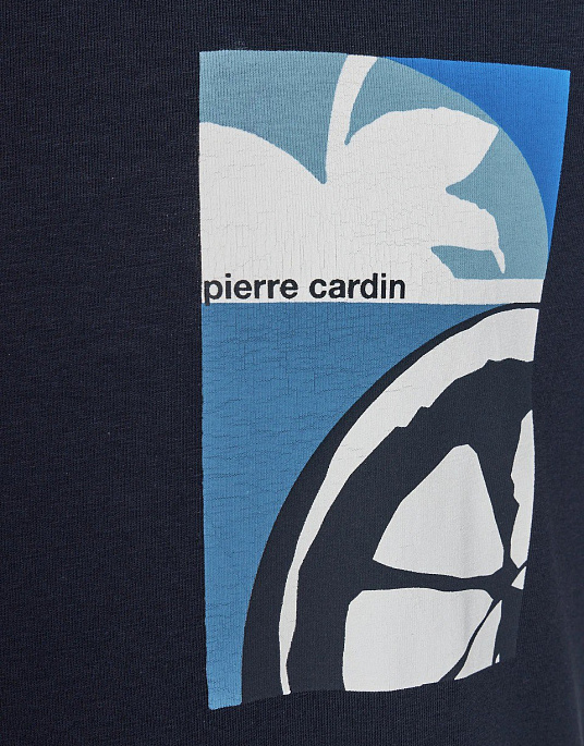 Футболка Pierre Cardin з принтом у синьому кольорі