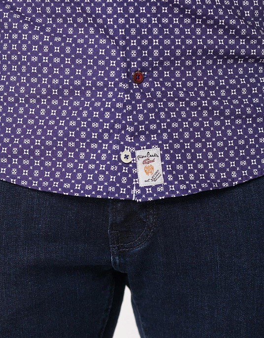 Сорочка Pierre Cardin з коротким рукавом у фіолетовому кольорі
